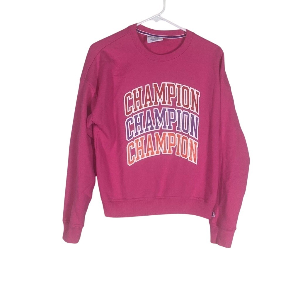 Champion pink colorful crewneck sweatshirt women's size small